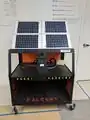 The previous solar-powered robot charging station before being fixed and upgraded by team Wooden Lions