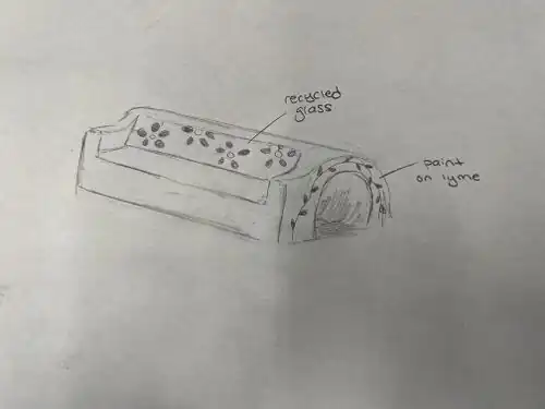 Here is another sample drawing of our beginning design process.