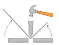 Bending metal sheet with hammer