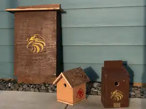Bat and Bird Boxes These bat and bird boxes house migratory and local birds along the migratory bird corridor that goes through campus.