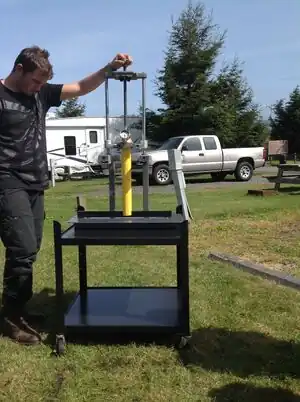 Bridge Competition Tester A testing machine for testing during bridge building competitions.