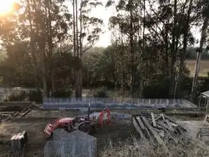 garden landscape A large agricultural learning area retained by 66 feet of gabions.
