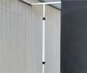 Loleta Elementary rainwater First flush using a small section in a long white PVC pipe.