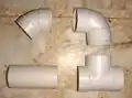 2" PVC tube and tube connectors. Includes a 45°, 90° and T-branch.