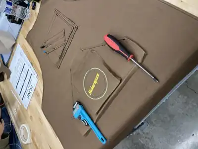 Our second prototype apron with functional pockets.