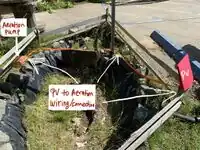 Image 6: Shows a possible path for wiring from panel to pump.