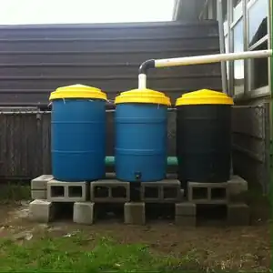 rainwater catchment A small rainwater catchment system for watering ornamentals and demonstrating wise water practices