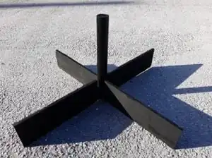 Base assembled with PVC center insert.