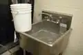 Fig 1b: buckets and sink for draining excess water
