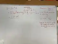 Image of a volume calculation. This involved inputting the radius and length of tubing to determine output in gallons.