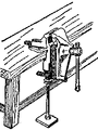 Fig. 8 - The chain vise is somewhat the same as the leg vise except that the chain and sprockets keep the jaws of this vise in parallel planes.]]