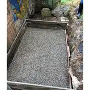 We used brackets and pressure treated wood for the frames strength