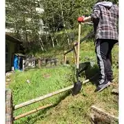 Justin is shown here fixing the handrail down to the system